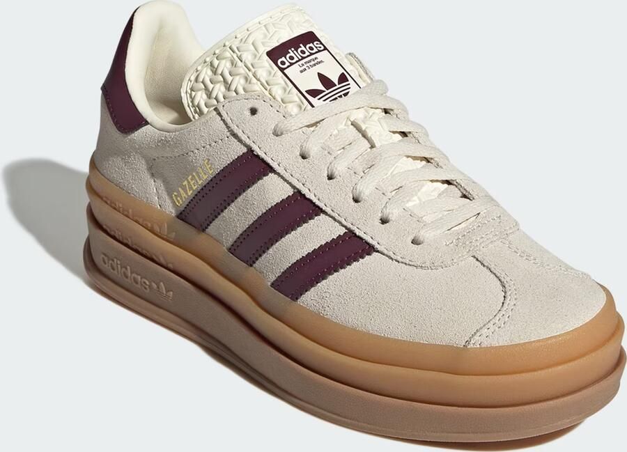 Adidas Originals Gazelle chunky leren sneakers crème donkerrood - Foto 8
