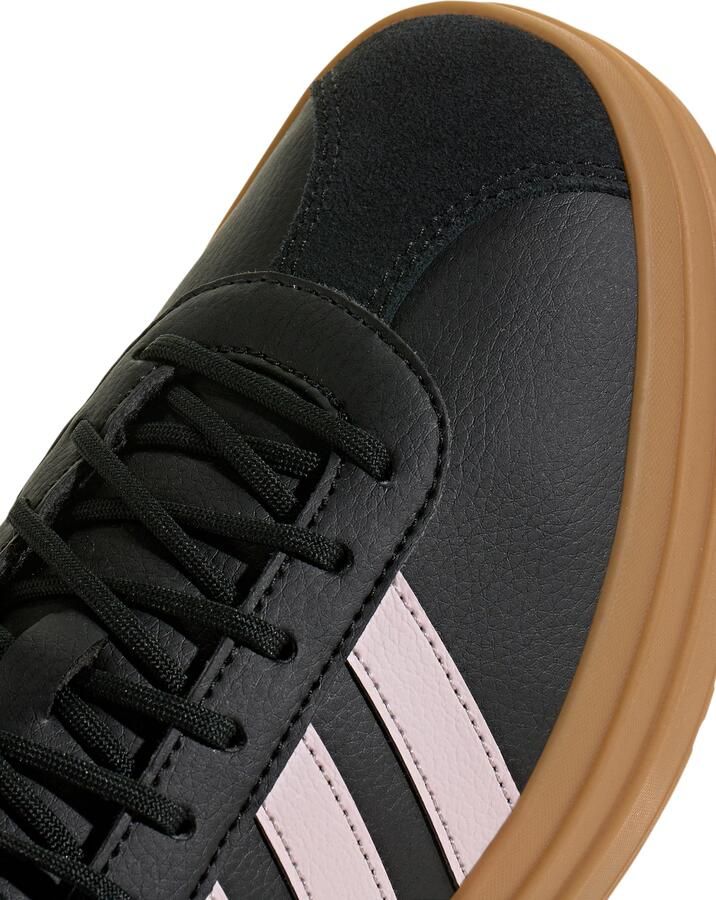Adidas Sportswear VL Court Bold leren suède sneakers met plateauzool zwart lichtroze - Foto 8