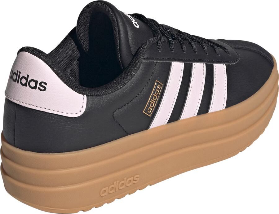 Adidas Sportswear VL Court Bold leren suède sneakers met plateauzool zwart lichtroze - Foto 9