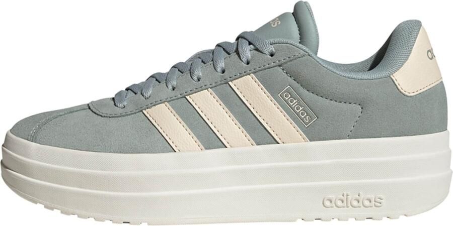 Adidas Sportswear VL Court Bold suede sneakers grijsgroen ecru