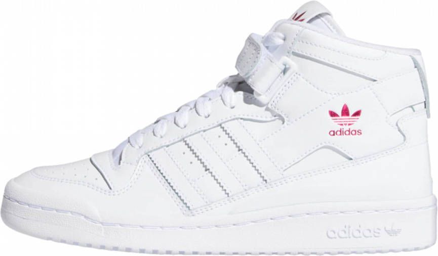 pink and white high top adidas