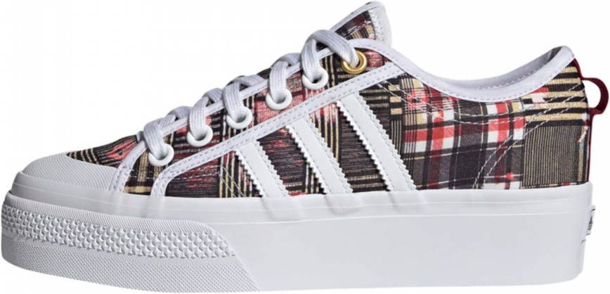 Adidas Originals Nizza Platform sneakers wit donkerrood - Foto 4