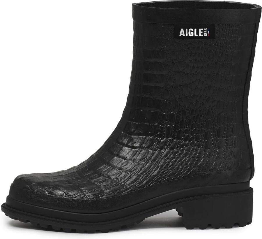 AIGLE Enkellaarsjes zwart wit