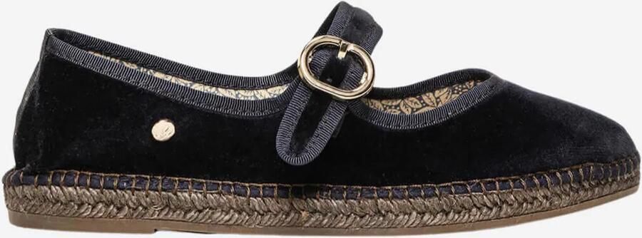 Alhamas Ballerina met riempjes 'Alpargata Terciopelo' marine