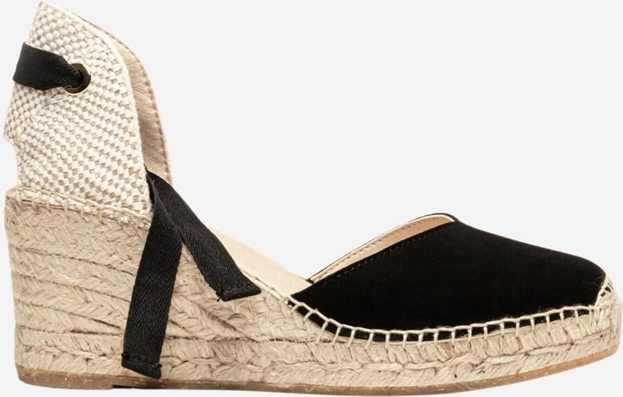 Alhamas Sandaal 'Alpargata Cuña 7 cm' zwart