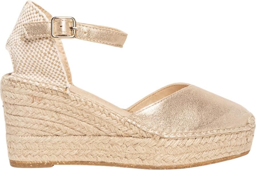 Alhamas Sandaal 'Alpargata Cuña 8 cm' goud