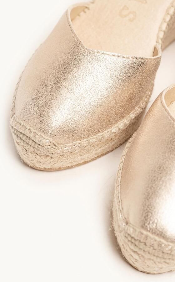 Alhamas Sandaal 'Alpargata Cuña 8 cm' goud - Foto 4