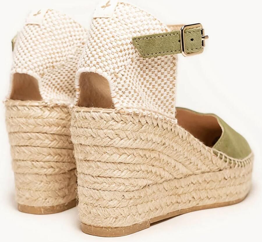 Alhamas Sandaal 'Alpargata Cuña 8 cm' kaki - Foto 3