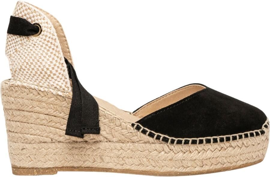 Alhamas Sandaal 'Alpargata Cuña 8 cm' zwart