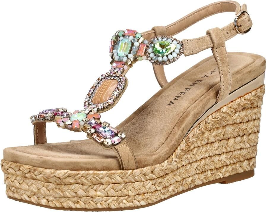 Alma En Pena Sandalen met riem sand mintgroen lila rosa