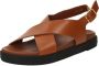 ALOHAS Bruine leren sandalen 3cm hak Brown Dames - Thumbnail 2