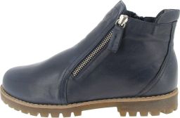 Andrea Conti Dames 0344818 Enkellaarzen Glad Leer Blokhak d.Blue