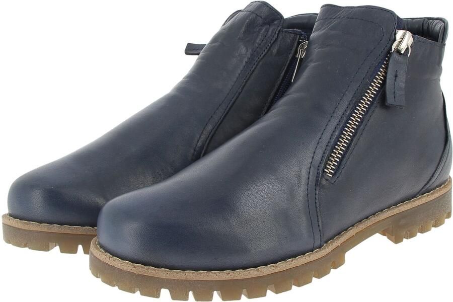 Andrea Conti Dames 0344818 Enkellaarzen Glad Leer Blokhak d.Blue - Foto 7