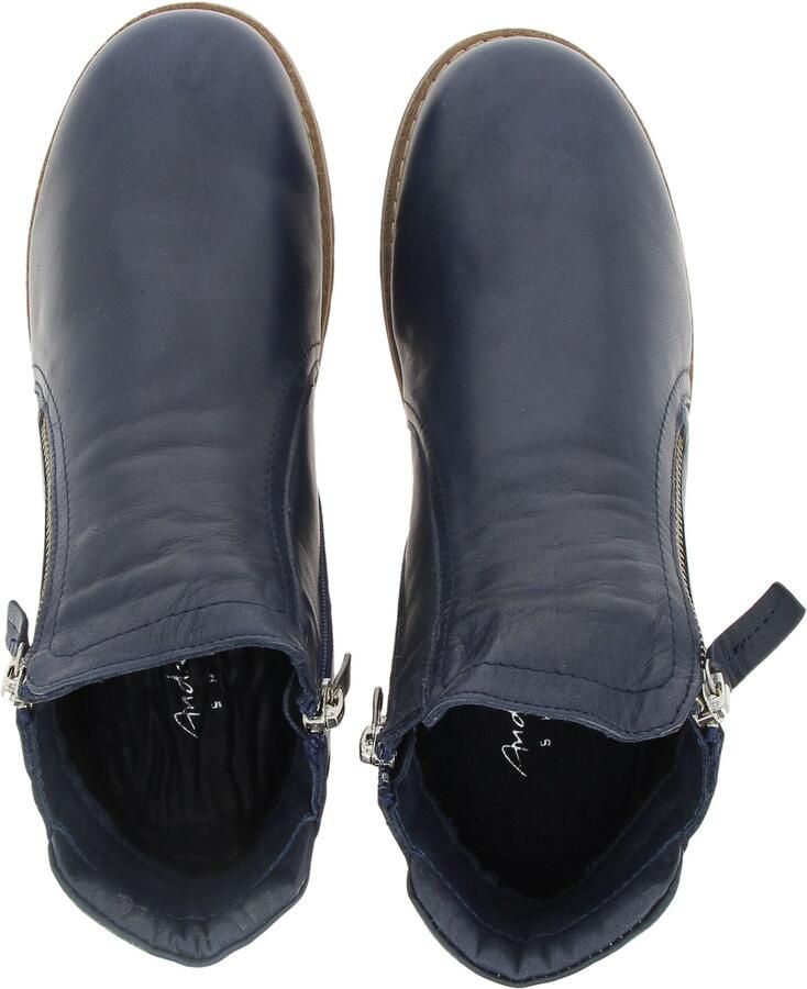 Andrea Conti Dames 0344818 Enkellaarzen Glad Leer Blokhak d.Blue - Foto 6