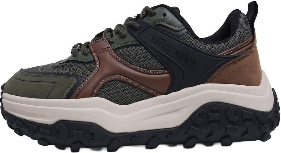 ANTONY MORATO Sneakers laag 'ALAIN' chocoladebruin groen zwart