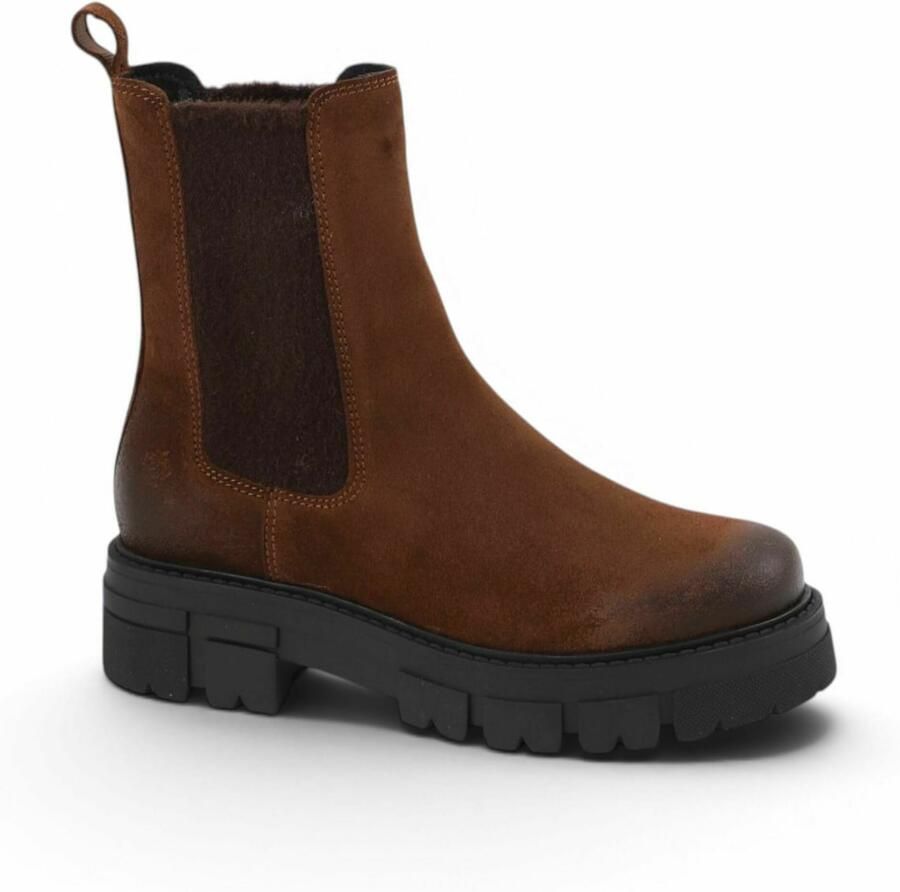 Apple of Eden Chelsea boots 'CONNY' bruin chocoladebruin