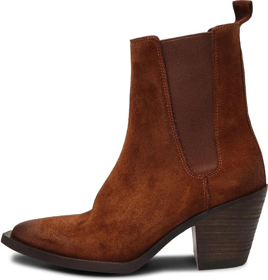 Apple of Eden Chelsea boots 'SOL' kastanjebruin