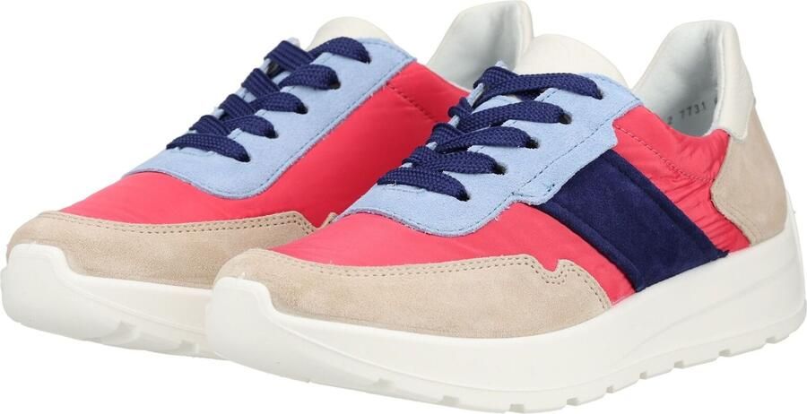 ARA Sneakers laag beige navy framboos wit - Foto 5