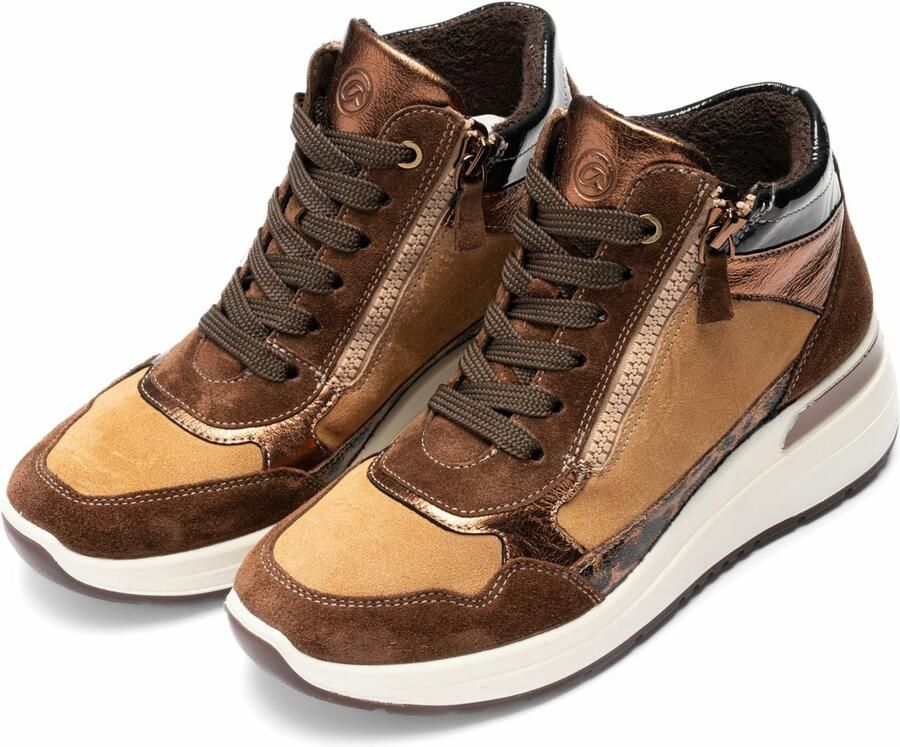ARA Sneakers laag bruin cappuccino brons zwart - Foto 3