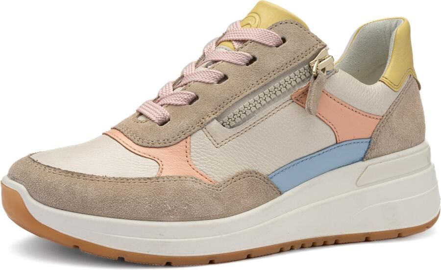 ARA Sneakers laag 'Garda' beige pastelblauw lichtbruin pasteelgeel - Foto 2