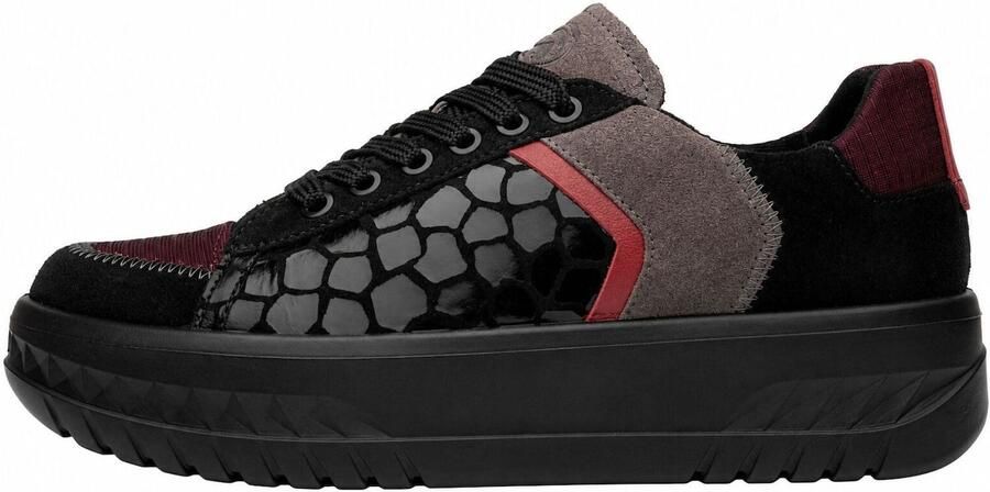 ARA Sneakers laag chocoladebruin wijnrood kersrood zwart - Foto 4