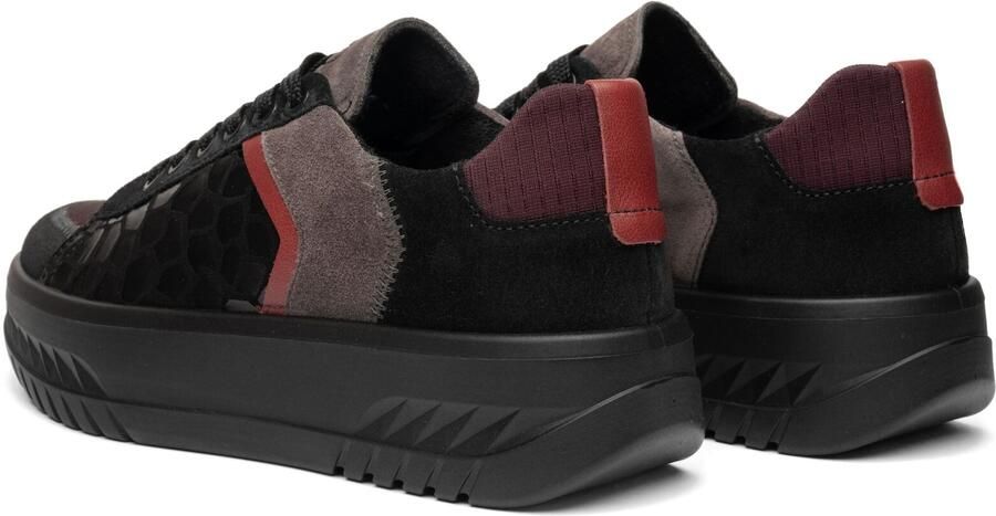 ARA Sneakers laag chocoladebruin wijnrood kersrood zwart - Foto 3