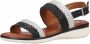 Ara Trendy Gevlochten Leren Sandaal Zwart Zilver Black Dames - Thumbnail 4