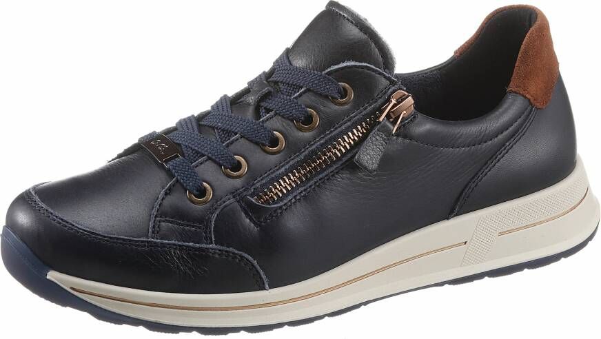 Ara Garda Donkerblauwe Lederen Comfortschoen Met Rits - Foto 6