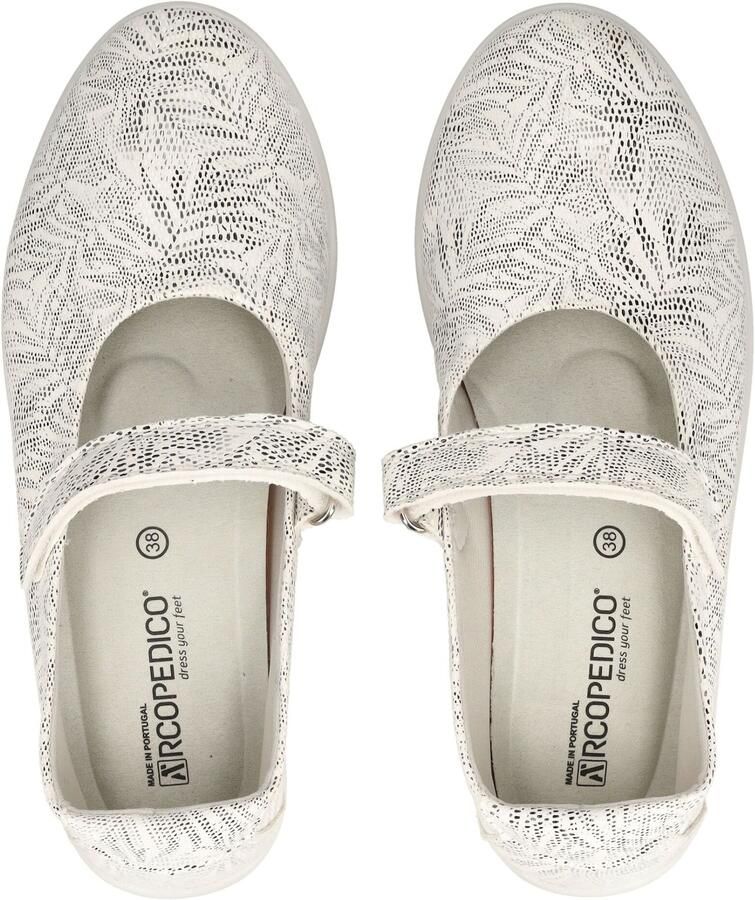 Arcopedico Ballerina met riempjes rookgrijs wit - Foto 2