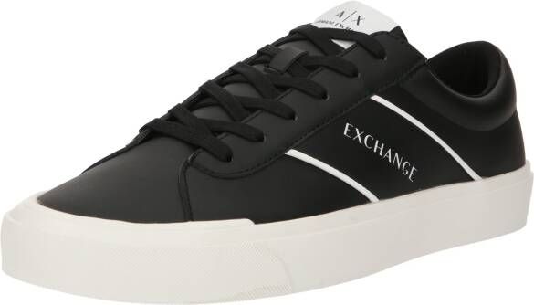 Armani Exchange Lage Top PU Leren Sneakers Black Heren