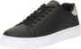 Armani Exchange Zwarte Leren Geometrisch Patroon Sneakers Black Dames - Thumbnail 3