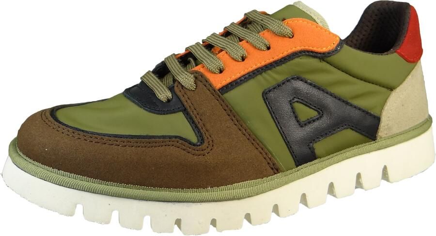 ART Sneakers laag bruin groen oranje zw