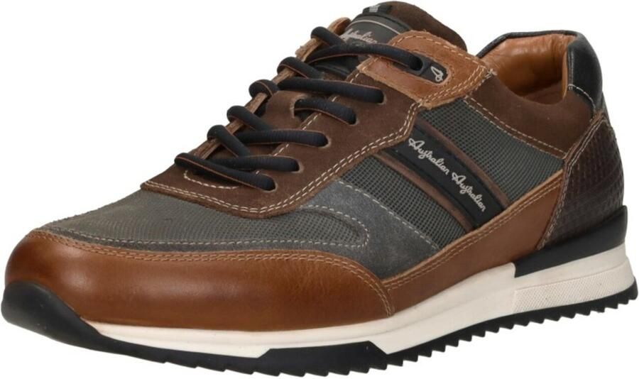 Australian Filmon PKK Grey Brown Black Sneakers Grijs Bruin Zwart Leer en Suede Heren Grijs Bruin - Foto 10