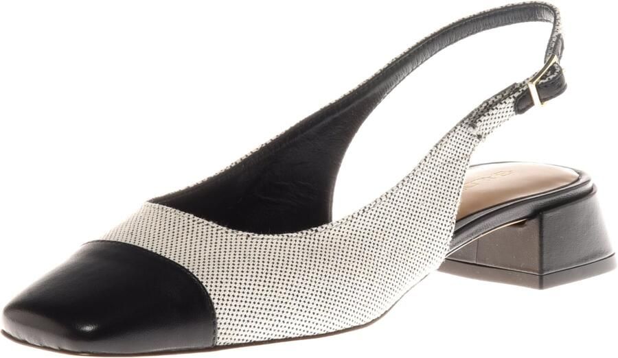Baldinini Slingback in nappa leather and canvas off white - Foto 3