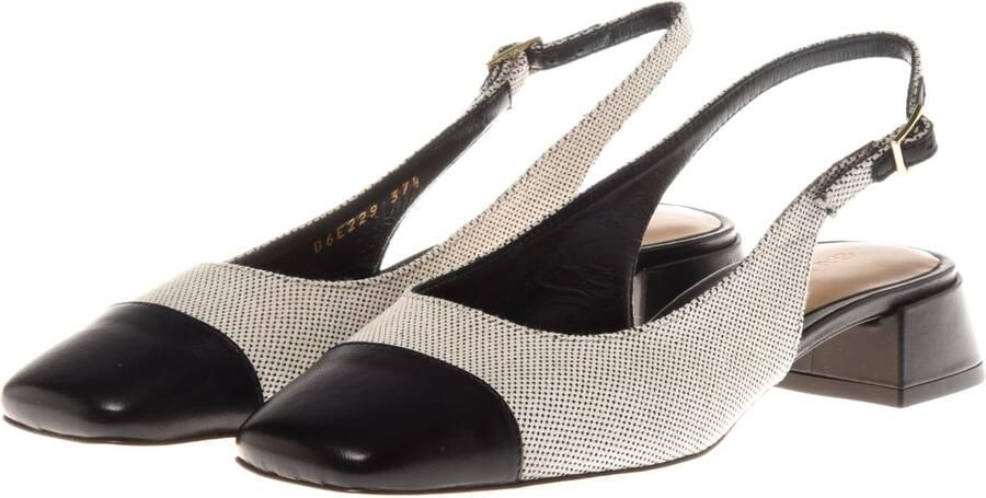 Baldinini Slingback in nappa leather and canvas off white - Foto 5