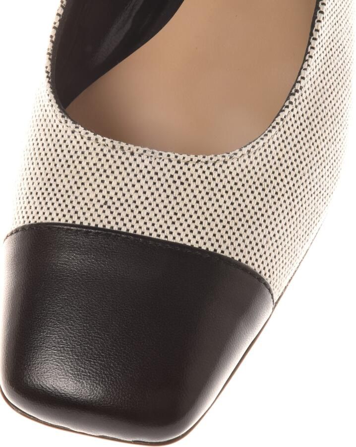 Baldinini Slingback in nappa leather and canvas off white - Foto 2