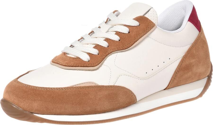 Baldinini Bruine suède en witte leren sneaker