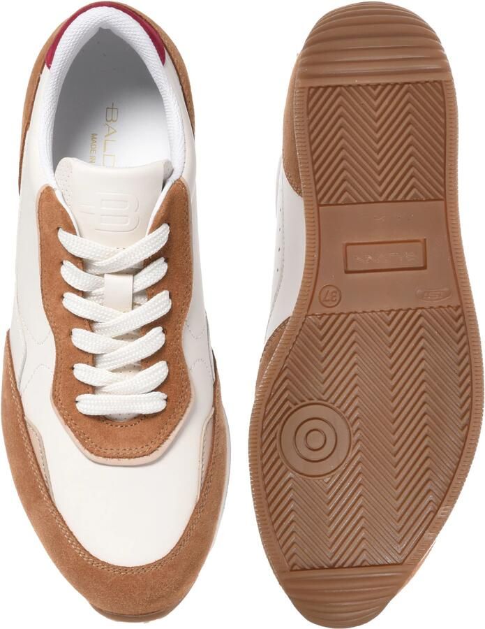 Baldinini Bruine suède en witte leren sneaker - Foto 3