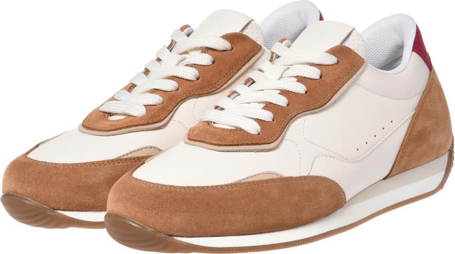 Baldinini Bruine suède en witte leren sneaker - Foto 4