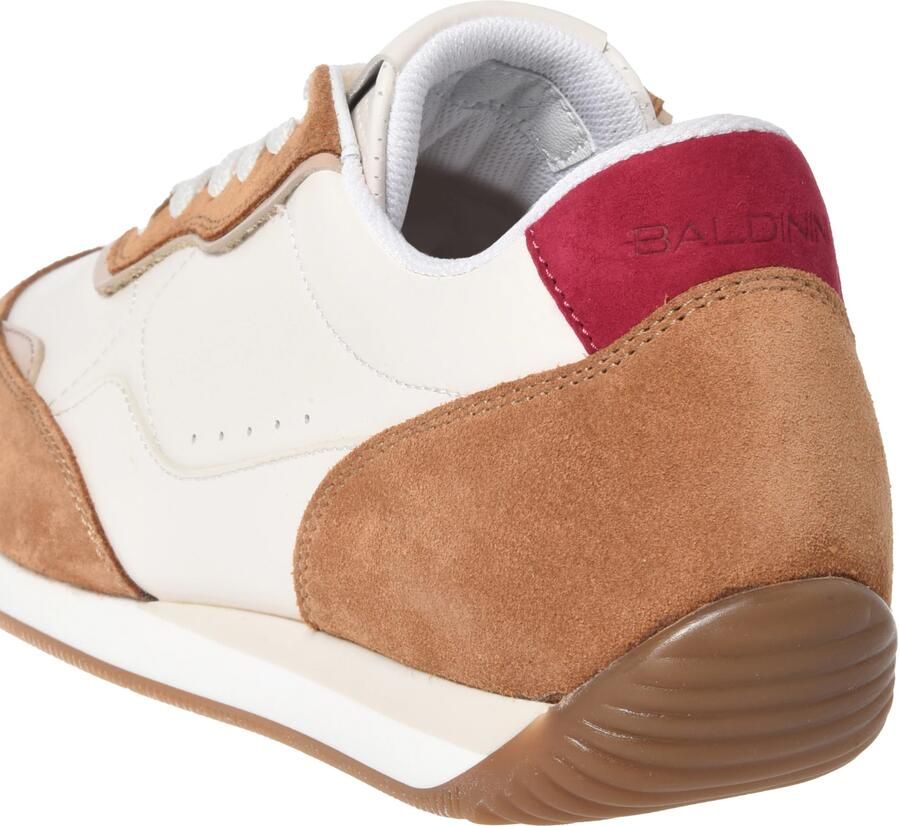 Baldinini Bruine suède en witte leren sneaker - Foto 2