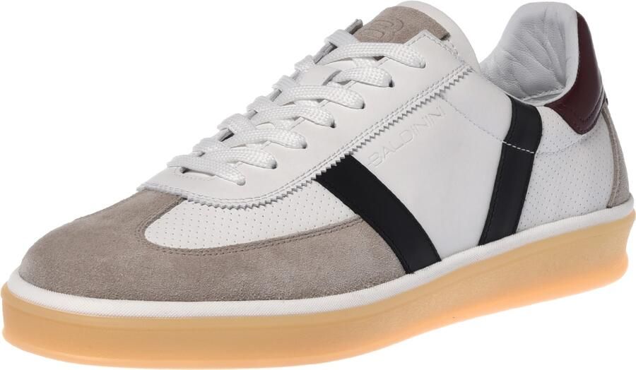BALDININI Sneakers laag donkerbeige wijnrood zwart offwhite