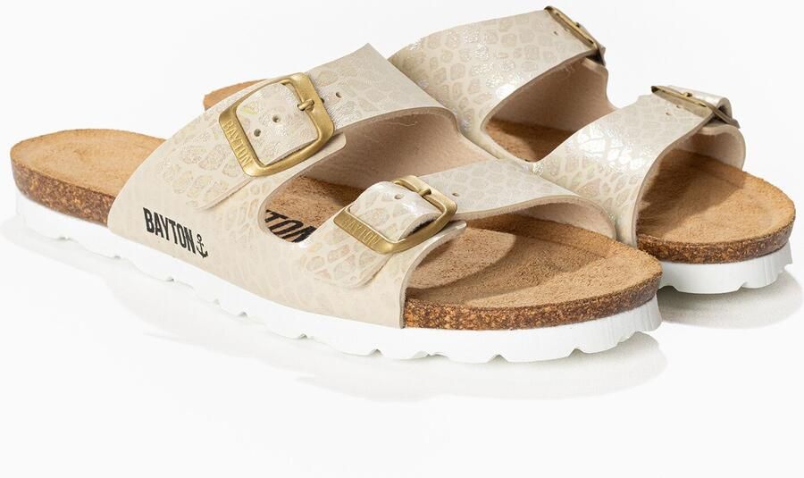 Bayton Muiltjes 'Astrakan' beige goud zwart - Foto 6