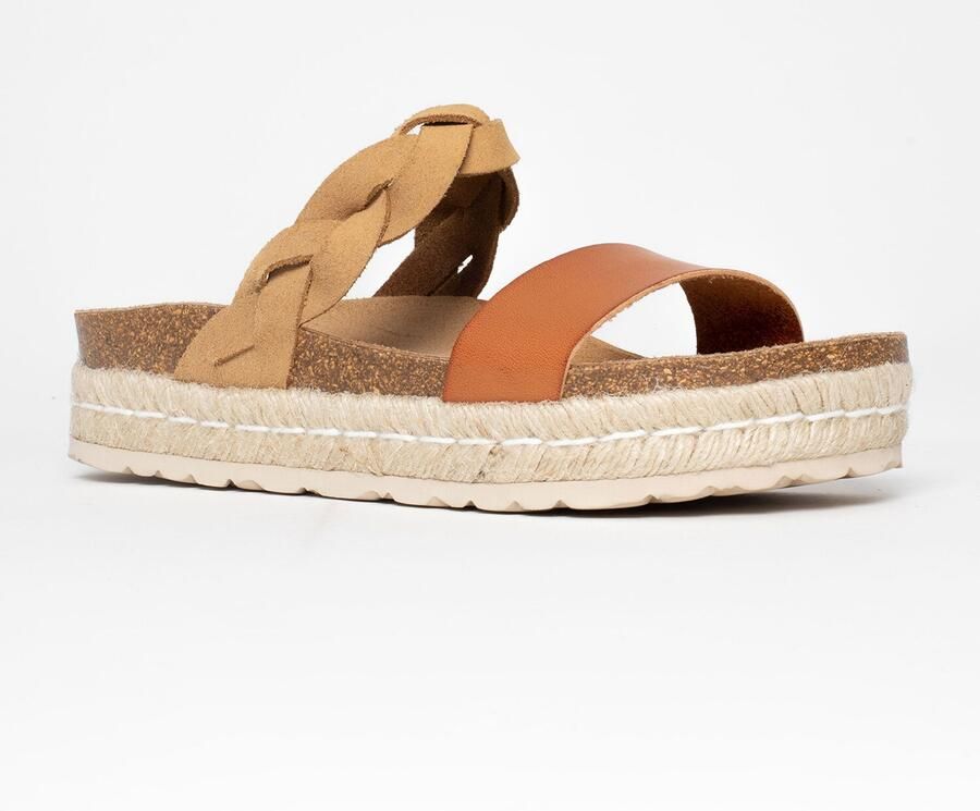 Bayton Muiltjes 'Clarence' beige bruin karamel cognac - Foto 3