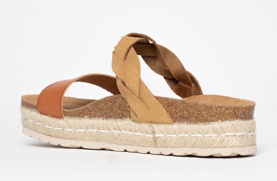 Bayton Muiltjes 'Clarence' beige bruin karamel cognac - Foto 6