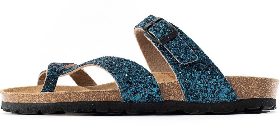 Bayton Muiltjes 'Diane' beige donkerblauw zwart