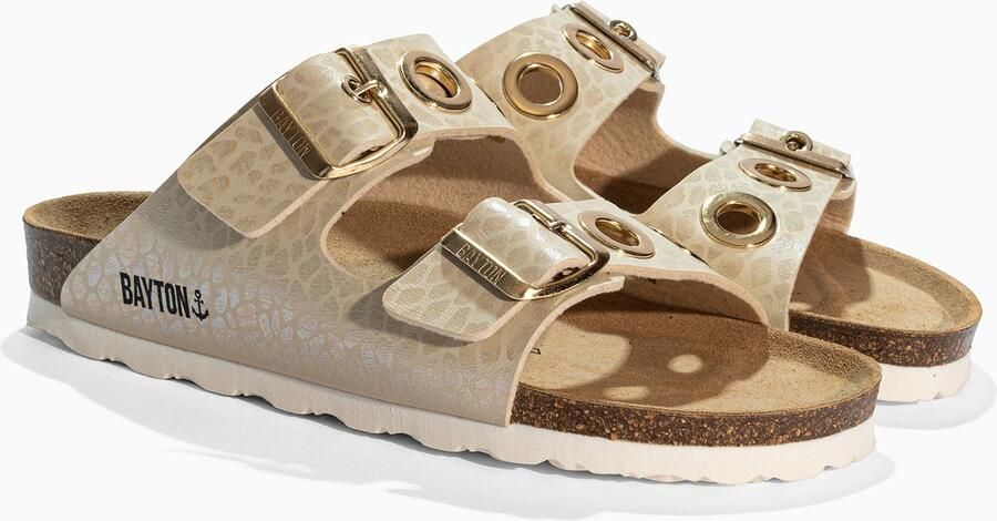 Bayton Muiltjes 'JANNY' beige lichtbeige zwart - Foto 4