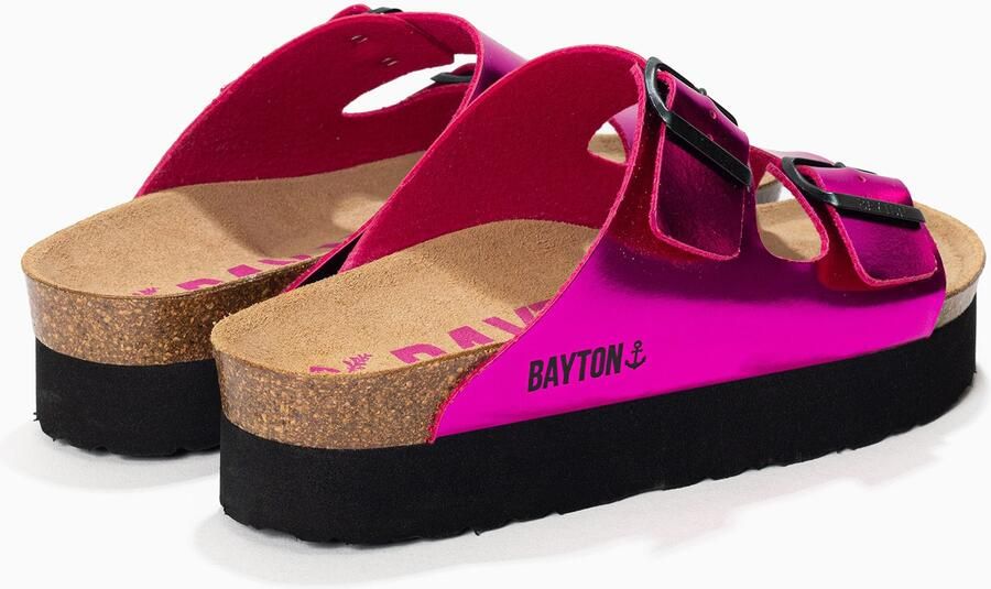 Bayton Muiltjes 'JAPET' lichtbruin fuchsia zwart - Foto 4