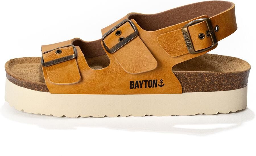 Bayton Sandaal 'Achille' crème camel bruin