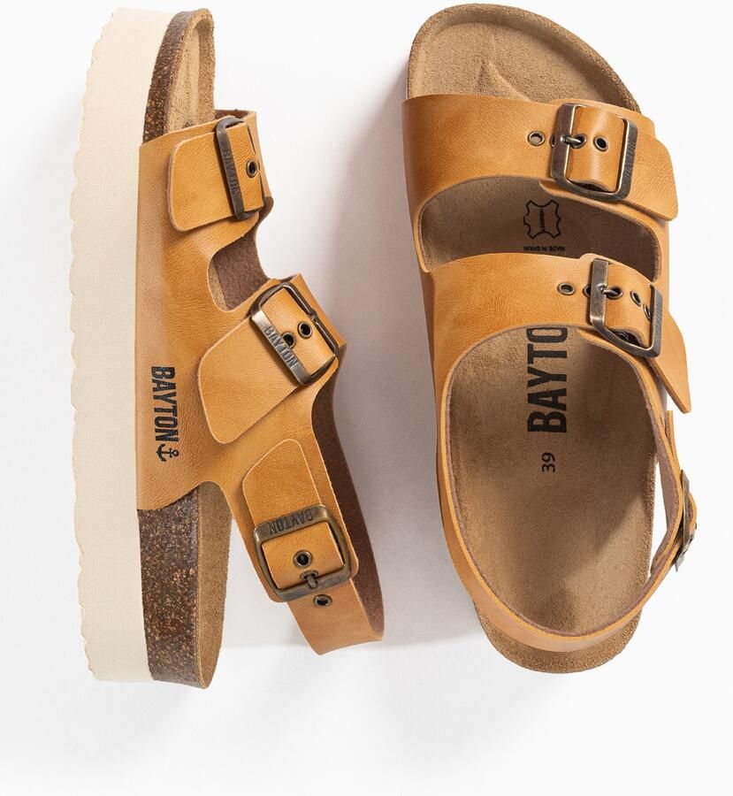 Bayton Sandaal 'Achille' crème camel bruin - Foto 2