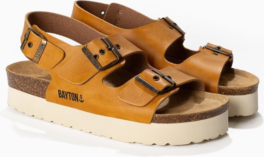 Bayton Sandaal 'Achille' crème camel bruin - Foto 6